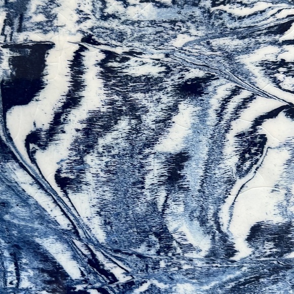 Marbelized Blue White Ceramic Cheese Board Charcuterie Board - Picture 4 of 6